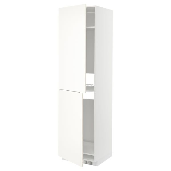 METOD Armoire pour réfrig./congélateur, blanc/Vallstena blanc, 60x60x220 cm