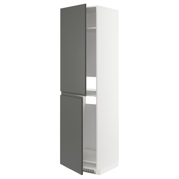 METOD Armoire pour réfrig./congélateur, blanc/Voxtorp gris foncé, 60x60x220 cm