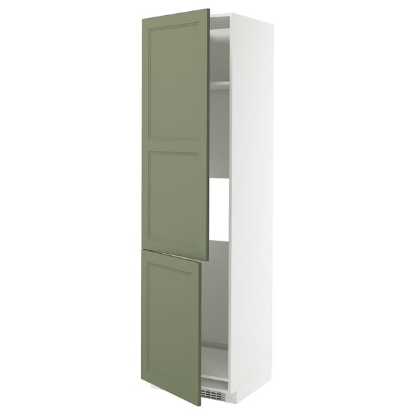 METOD Armoire réfr/cong 2ptes, blanc/Axstad gris vert, 60x60x220 cm
