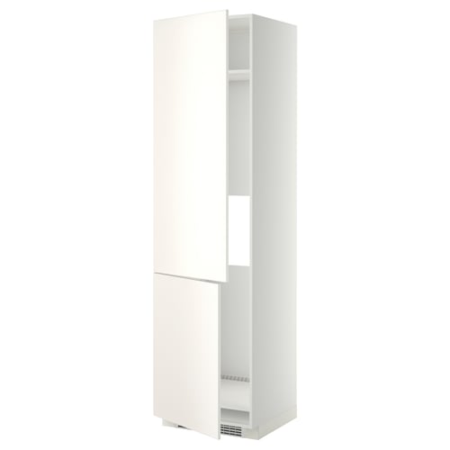 METOD Armoire réfr/cong 2ptes, blanc/Veddinge blanc, 60x60x220 cm
