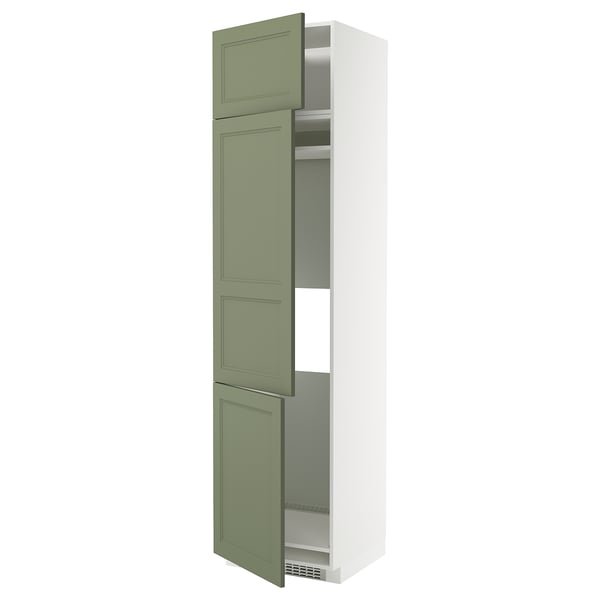 METOD Armoire réfrigérateur/congél+3ptes, blanc/Axstad gris vert, 60x60x240 cm