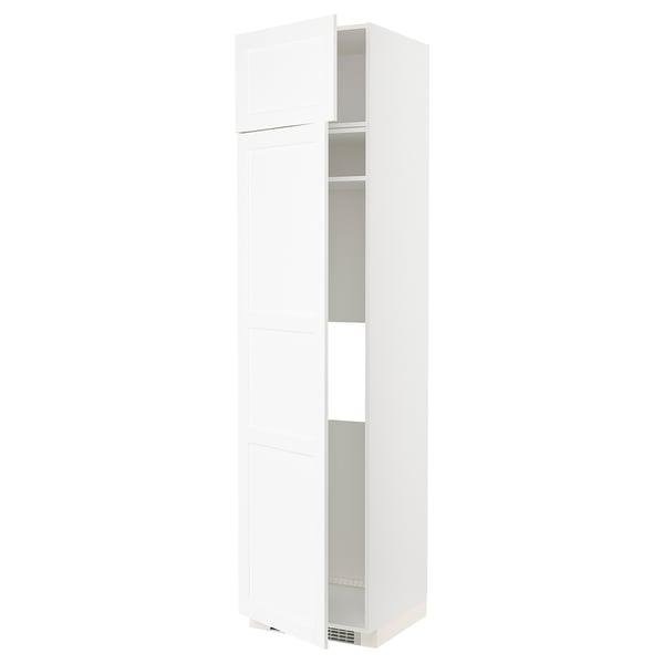 METOD Armoire réfrigérateur/congélateur, blanc Enköping/blanc effet bois, 60x60x240 cm