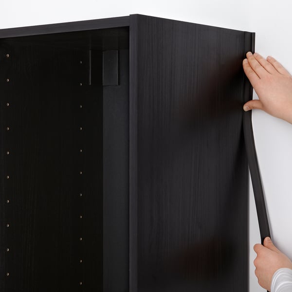 METOD Baguette de finition verticale, effet bois noir, 220 cm