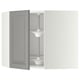 METOD Élément angle mural+rangement pivot, blanc/Bodbyn gris, 68x60 cm