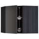 METOD Élément angle mural+rangement pivot, noir/Nickebo anthracite mat, 68x60 cm