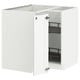METOD Élément bas angle+rgt pivotant, blanc Enköping/blanc effet bois, 88x88 cm