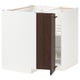 METOD Élément bas angle+rgt pivotant, blanc/Sinarp brun, 88x88 cm