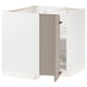 METOD Élément bas angle+rgt pivotant, blanc/Upplöv beige foncé mat, 88x88 cm