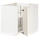 METOD Élément bas angle+rgt pivotant, blanc/Voxtorp beige clair brillant, 88x88 cm