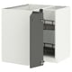METOD Élément bas angle+rgt pivotant, blanc/Voxtorp gris foncé, 88x88 cm