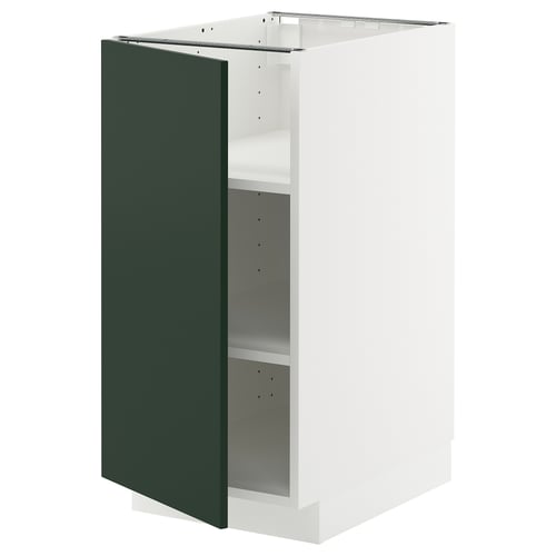 METOD Élément bas avec tablettes, blanc/Havstorp vert profond, 40x60 cm