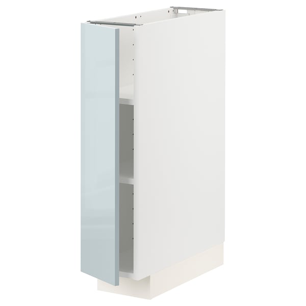 METOD Élément bas avec tablettes, blanc/Kallarp bleu gris clair, 20x60 cm