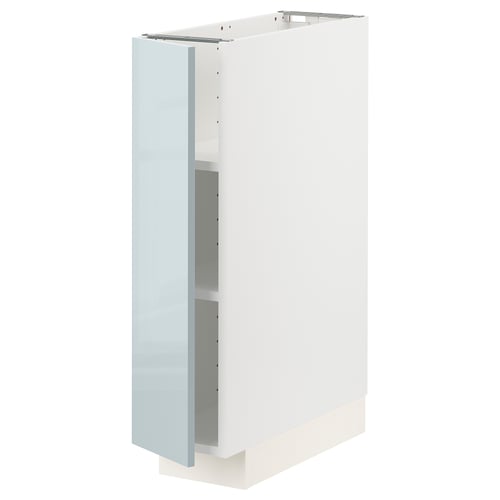 METOD Élément bas avec tablettes, blanc/Kallarp bleu gris clair, 20x60 cm