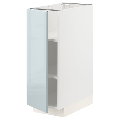 METOD Élément bas avec tablettes, blanc/Kallarp bleu gris clair, 30x60 cm