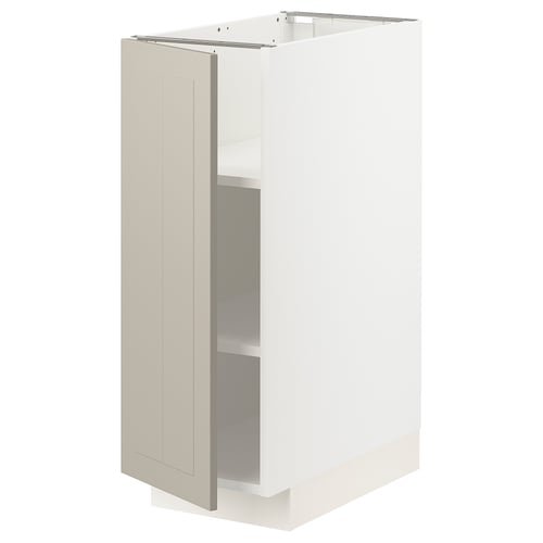 METOD Élément bas avec tablettes, blanc/Stensund beige, 30x60 cm