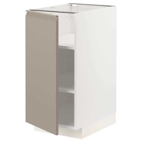METOD Élément bas avec tablettes, blanc/Upplöv beige foncé mat, 40x60 cm