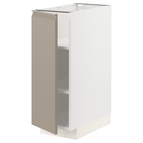 METOD Élément bas avec tablettes, blanc/Upplöv beige foncé mat, 30x60 cm