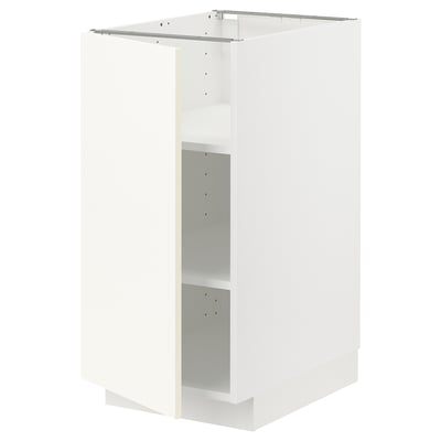 METOD Élément bas avec tablettes, blanc/Vallstena blanc, 40x60 cm