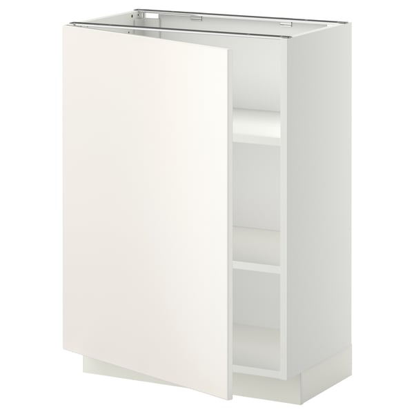 METOD Élément bas avec tablettes, blanc/Veddinge blanc, 60x37 cm