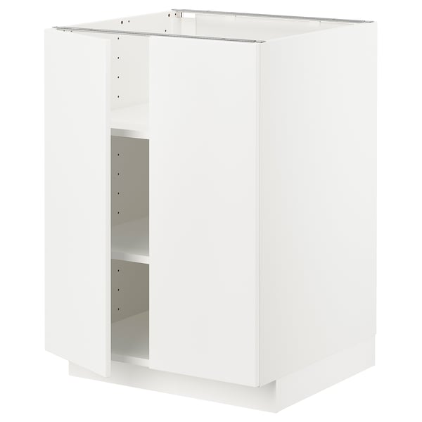 METOD Élément bas tablette/2portes, blanc/Veddinge blanc, 60x60 cm