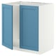 METOD Élément évier 2 portes, blanc/Lerhyttan bleu, 80x60 cm