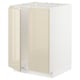 METOD Élément évier 2 portes, blanc/Voxtorp beige clair brillant, 60x60 cm