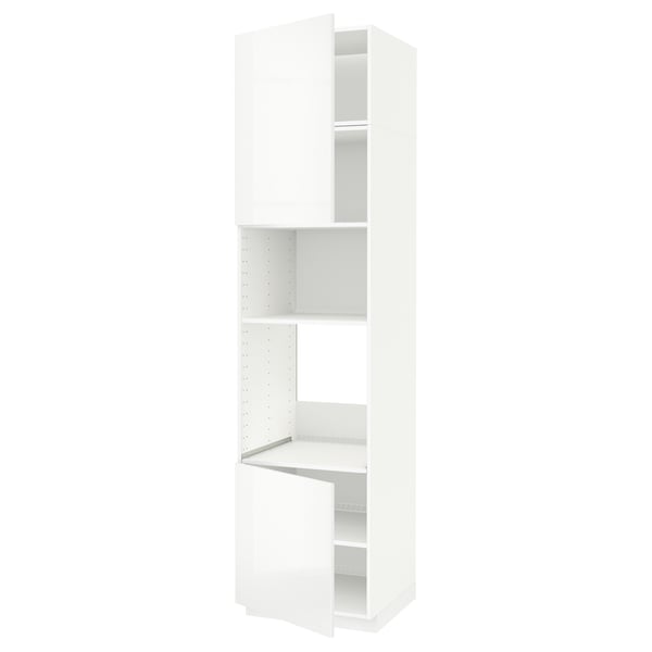 METOD Élément haut pr appareils encastrés, blanc/Ringhult blanc, 60x60x240 cm