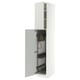 METOD Élément haut + rangements prod entr, blanc/Aspudden gris clair, 40x60x220 cm