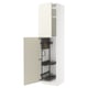 METOD Élément haut + rangements prod entr, blanc/Bodbyn blanc cassé, 60x60x240 cm