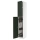 METOD Élément haut + rangements prod entr, blanc/Havstorp vert profond, 40x60x240 cm