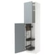 METOD Élément haut + rangements prod entr, blanc/Kallarp bleu gris clair, 60x60x240 cm