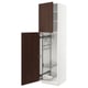 METOD Élément haut + rangements prod entr, blanc/Sinarp brun, 60x60x220 cm