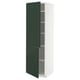 METOD Élément haut tablettes/2portes, blanc/Havstorp vert profond, 60x60x200 cm