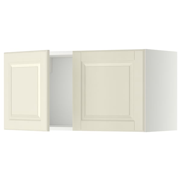 METOD Élément mural 2 portes, blanc/Bodbyn blanc cassé, 80x40 cm