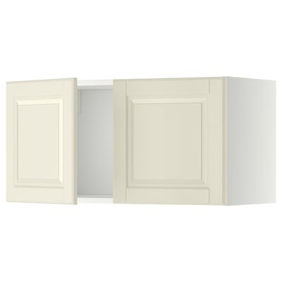 METOD Élément mural 2 portes, blanc/Bodbyn blanc cassé, 80x40 cm