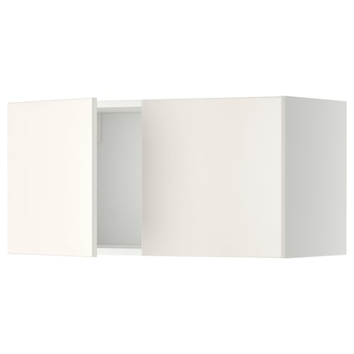 METOD Élément mural 2 portes, blanc/Veddinge blanc, 80x40 cm