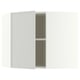 METOD Élément mural angle + tablettes, blanc/Aspudden gris clair, 68x60 cm