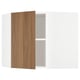 METOD Élément mural angle + tablettes, blanc/Tistorp effet noyer foncé, 68x60 cm