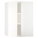 METOD Élément mural angle + tablettes, blanc/Vallstena blanc, 68x100 cm