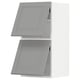METOD Élément mural horizontal+2 portes, blanc/Bodbyn gris, 40x80 cm