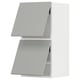 METOD Élément mural horizontal+2 portes, blanc/Havstorp gris clair, 40x80 cm