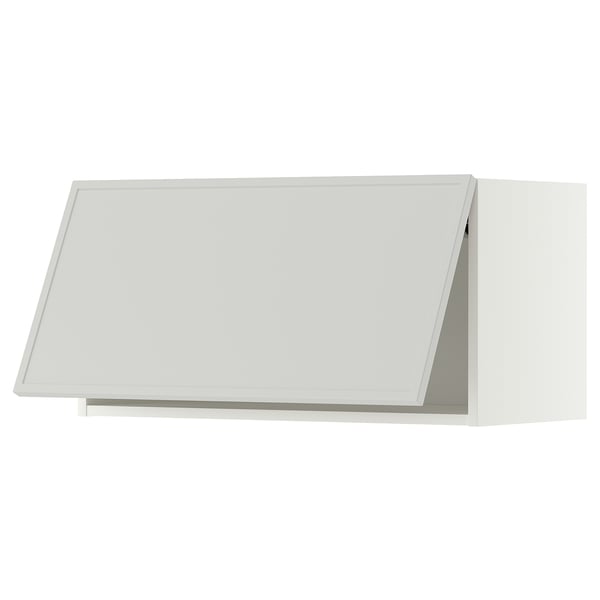 METOD Élément mural horizontal, blanc/Aspudden gris clair, 80x40 cm