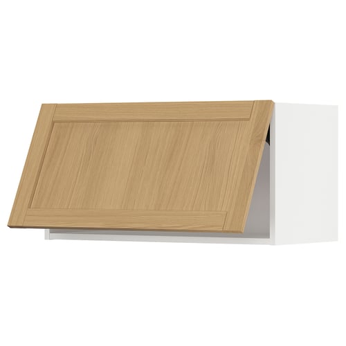 METOD Élément mural horizontal, blanc/Forsbacka chêne, 80x40 cm