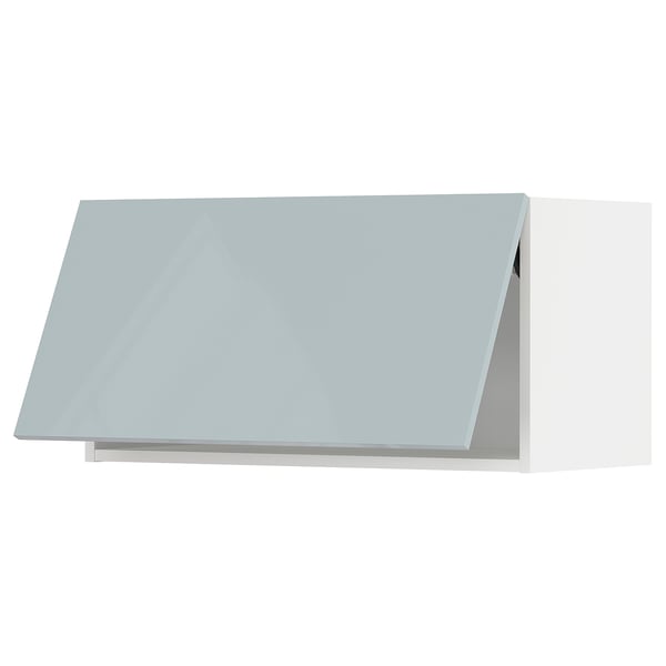 METOD Élément mural horizontal, blanc/Kallarp bleu gris clair, 80x40 cm