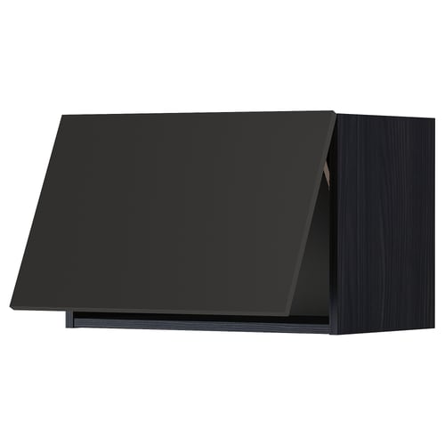 METOD Élément mural horizontal, noir/Nickebo anthracite mat, 60x40 cm