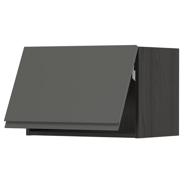 METOD Élément mural horizontal, noir/Voxtorp gris foncé, 60x40 cm