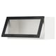 METOD Élément mural horizontal vitré, blanc/Hejsta verre cannelé anthracite, 80x40 cm