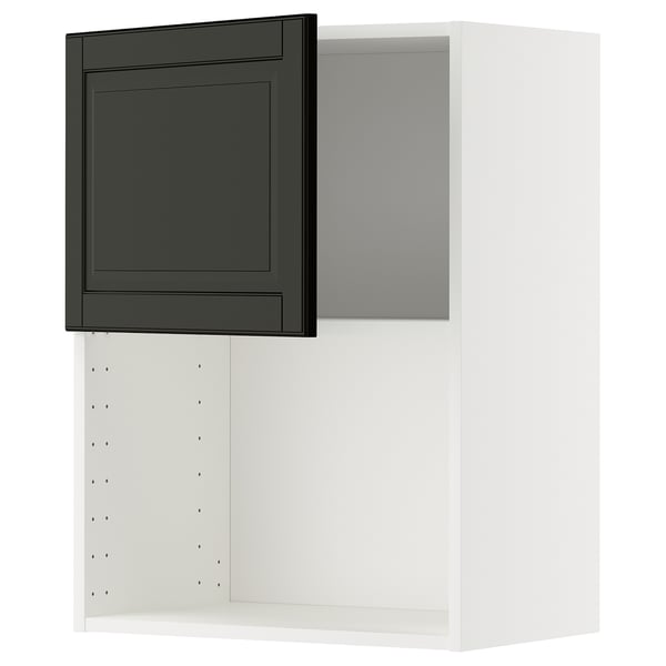 METOD Élément mural pour micro-ondes, blanc/Bodbyn noir, 60x80 cm