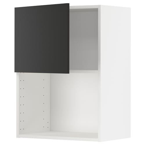 METOD Élément mural pour micro-ondes, blanc/Nickebo anthracite mat, 60x80 cm