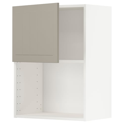 METOD Élément mural pour micro-ondes, blanc/Stensund beige, 60x80 cm